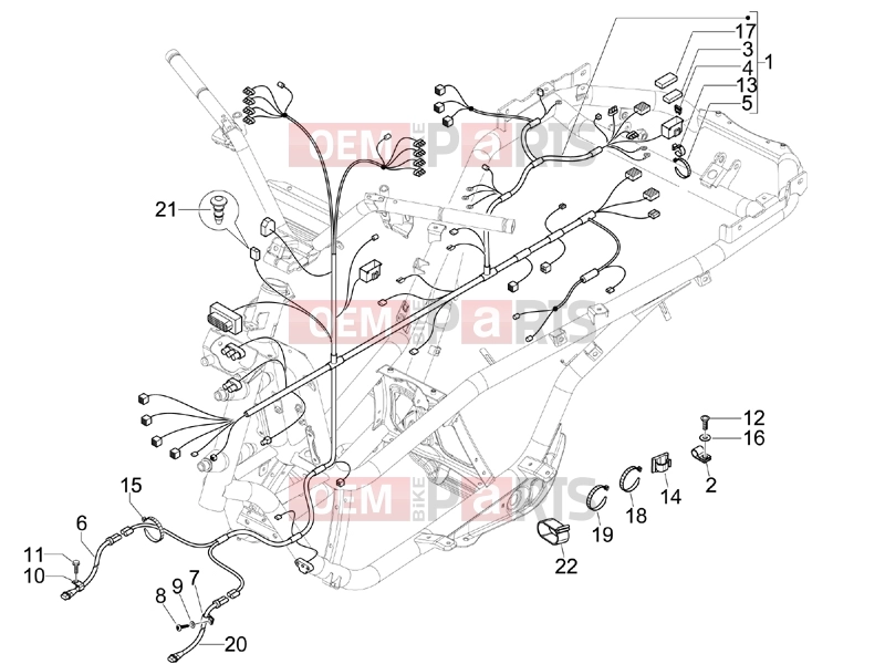 gilera 2007 Fuoco 500 Electrical system » Main cable harness