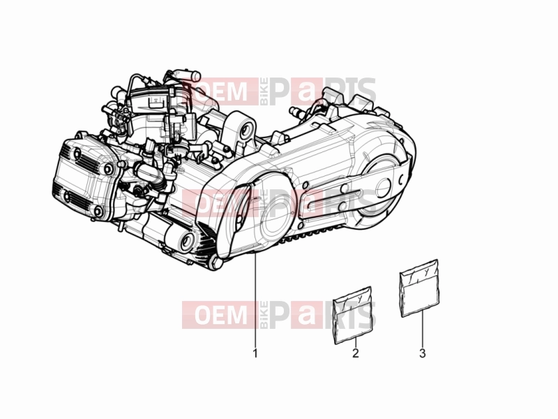 Engine » Engine, assembly - Gilera Nexus 500 2010