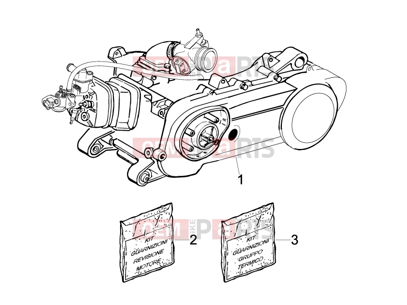 Engine » Engine, assembly - Gilera Runner 50 Pure Jet 2010