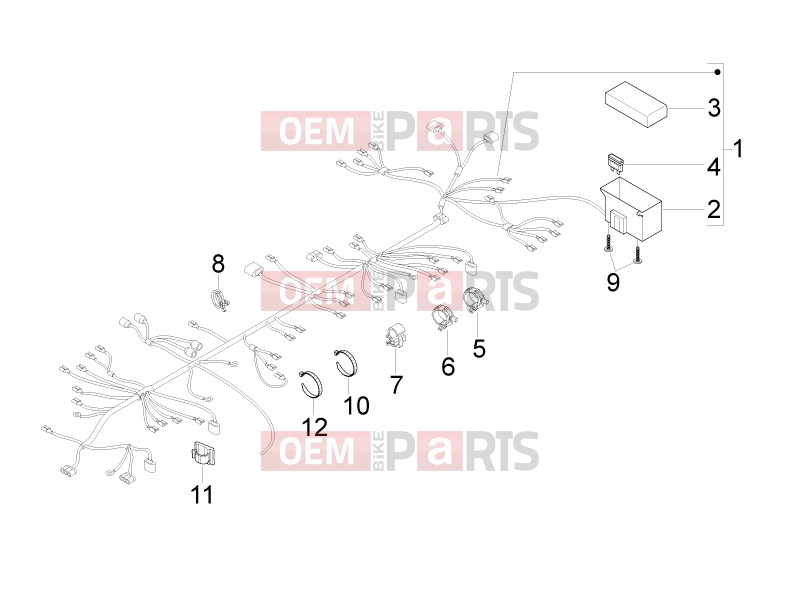 Electrical system » Main cable harness - Gilera Runner 50 SP 2011