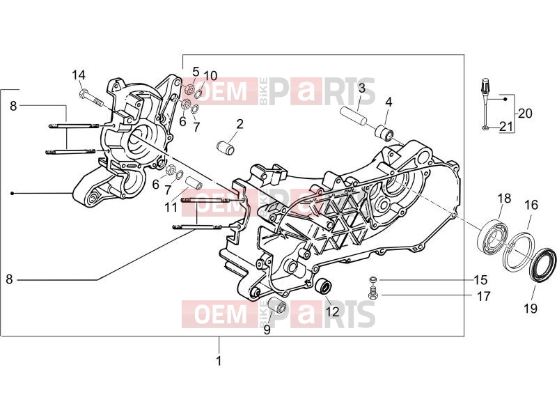 gilera 2018 Runner 50 SP Engine » Crankcase