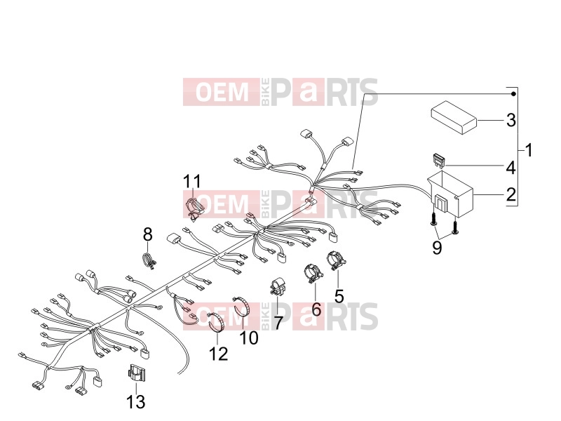 Electrical system » Main cable harness - Gilera Runner 50 SP 2009