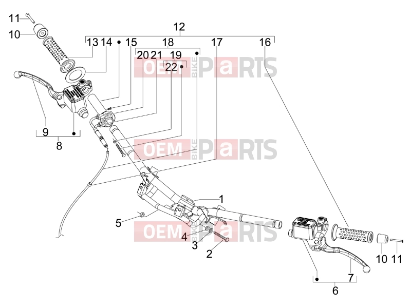 Handlebars/Steering » Handlebars - Master cil. - Gilera Runner 125 ST 4T 2012