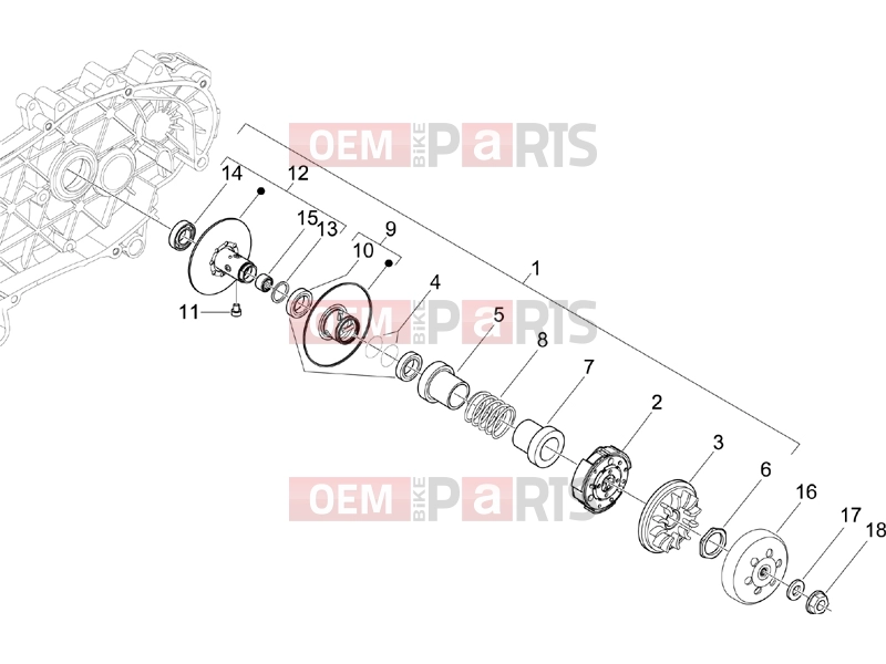 Engine » Driven pulley - Gilera Runner 125 ST 4T 2014