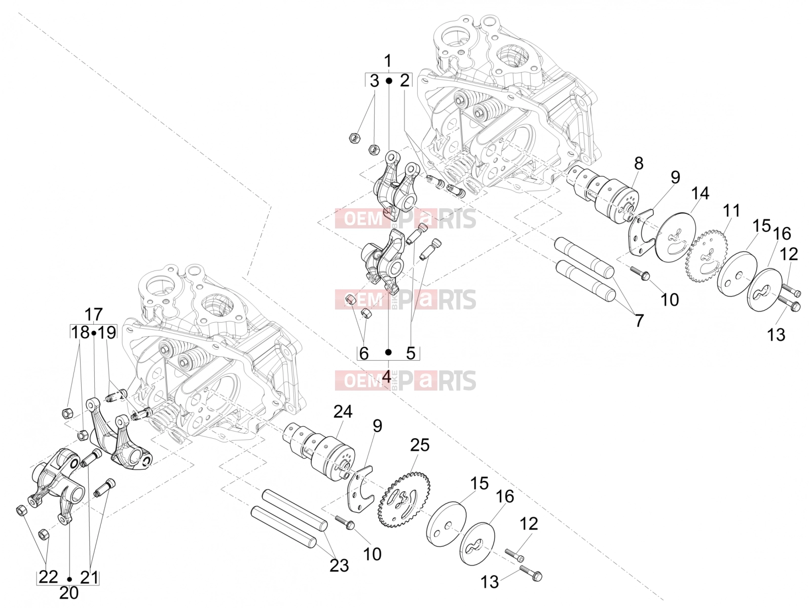 Engine » Rocking levers support unit - Gilera Runner 125 ST 4T 2017