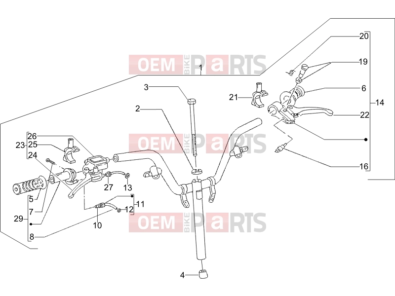 Handlebars/Steering » Handlebars - Master cil. - Gilera Stalker 50 2006