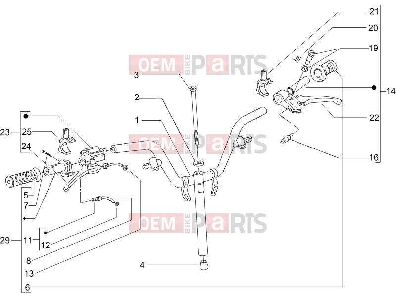 Handlebars/Steering » Handlebars - Master cil. - Gilera Stalker 50 2007