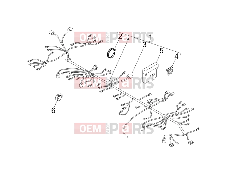 Electrical system » Main cable harness - Gilera Stalker 50 2007