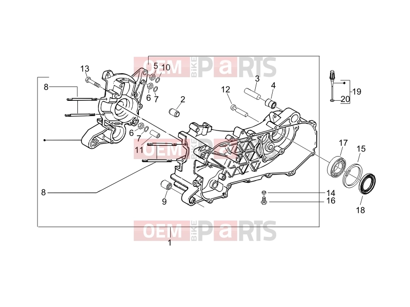 gilera 2008 Stalker 50 Engine » Crankcase