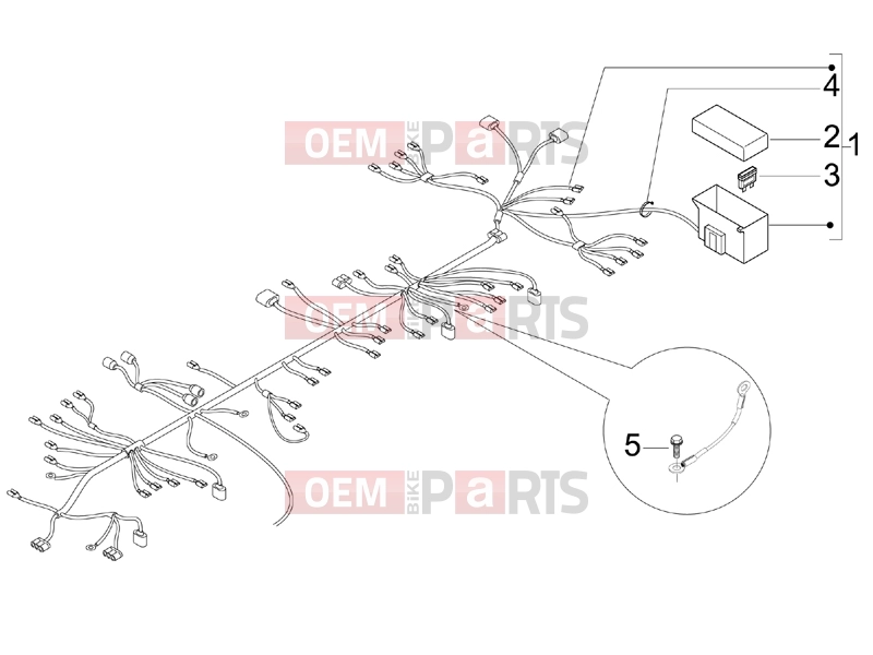 Electrical system » Main cable harness - Gilera Stalker 50 2009