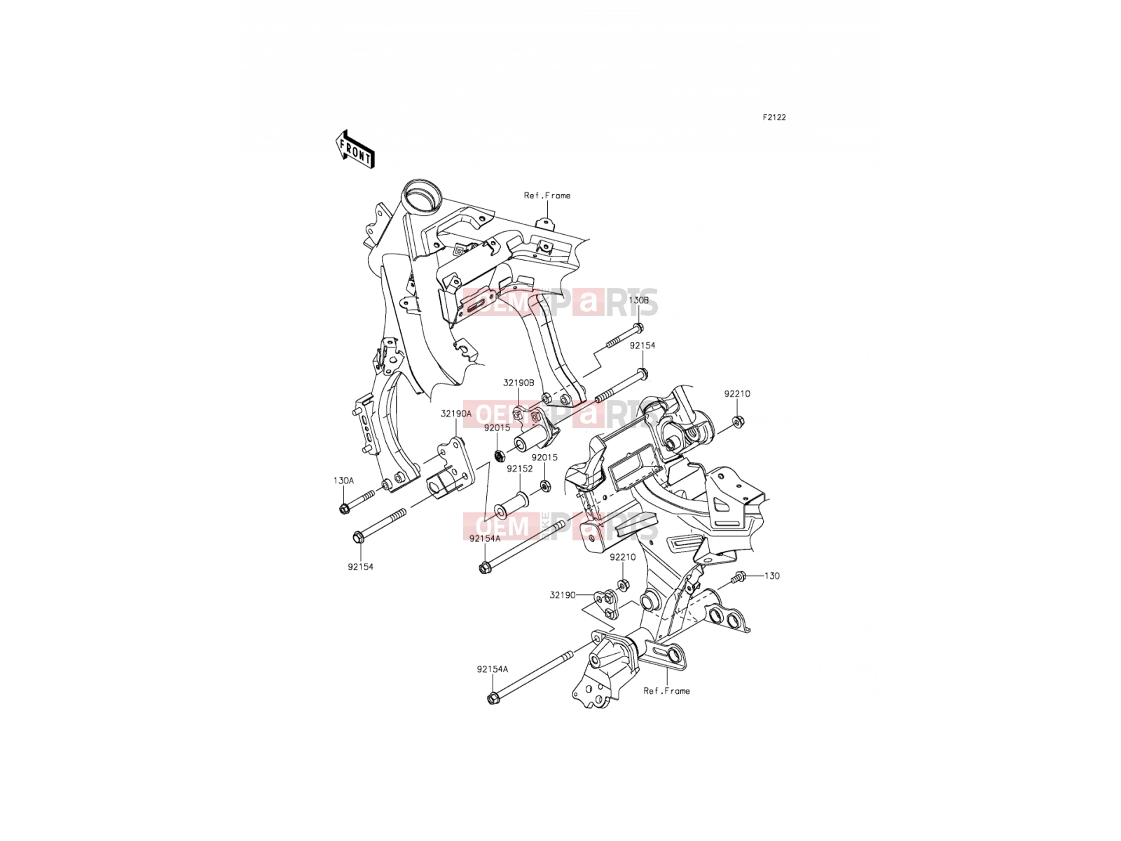 Engine Mount - Kawasaki ER-6f ABS (EX650FCF) 2012