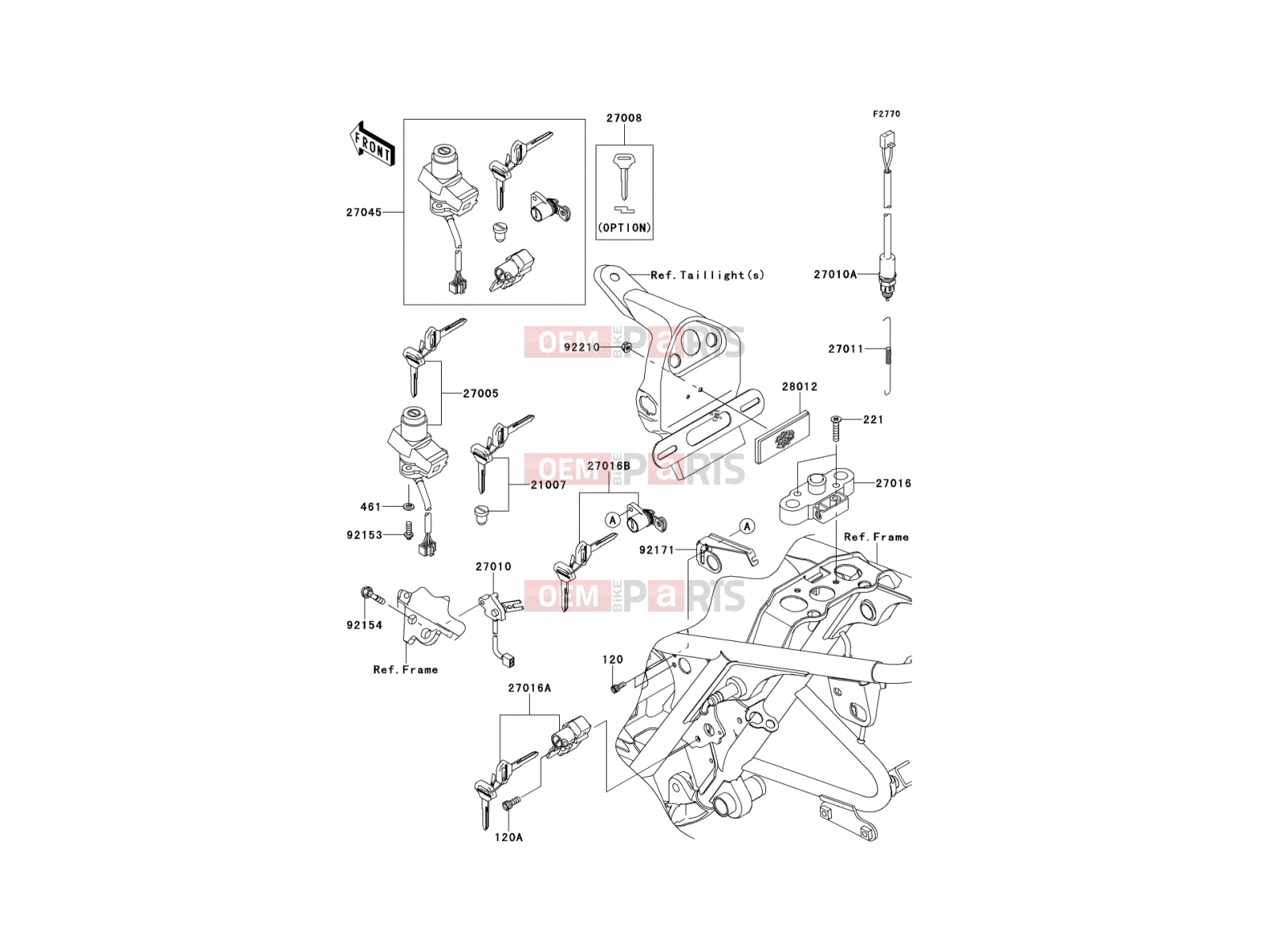 Ignition Switch - Kawasaki W800 (EJ800ADF) 2013