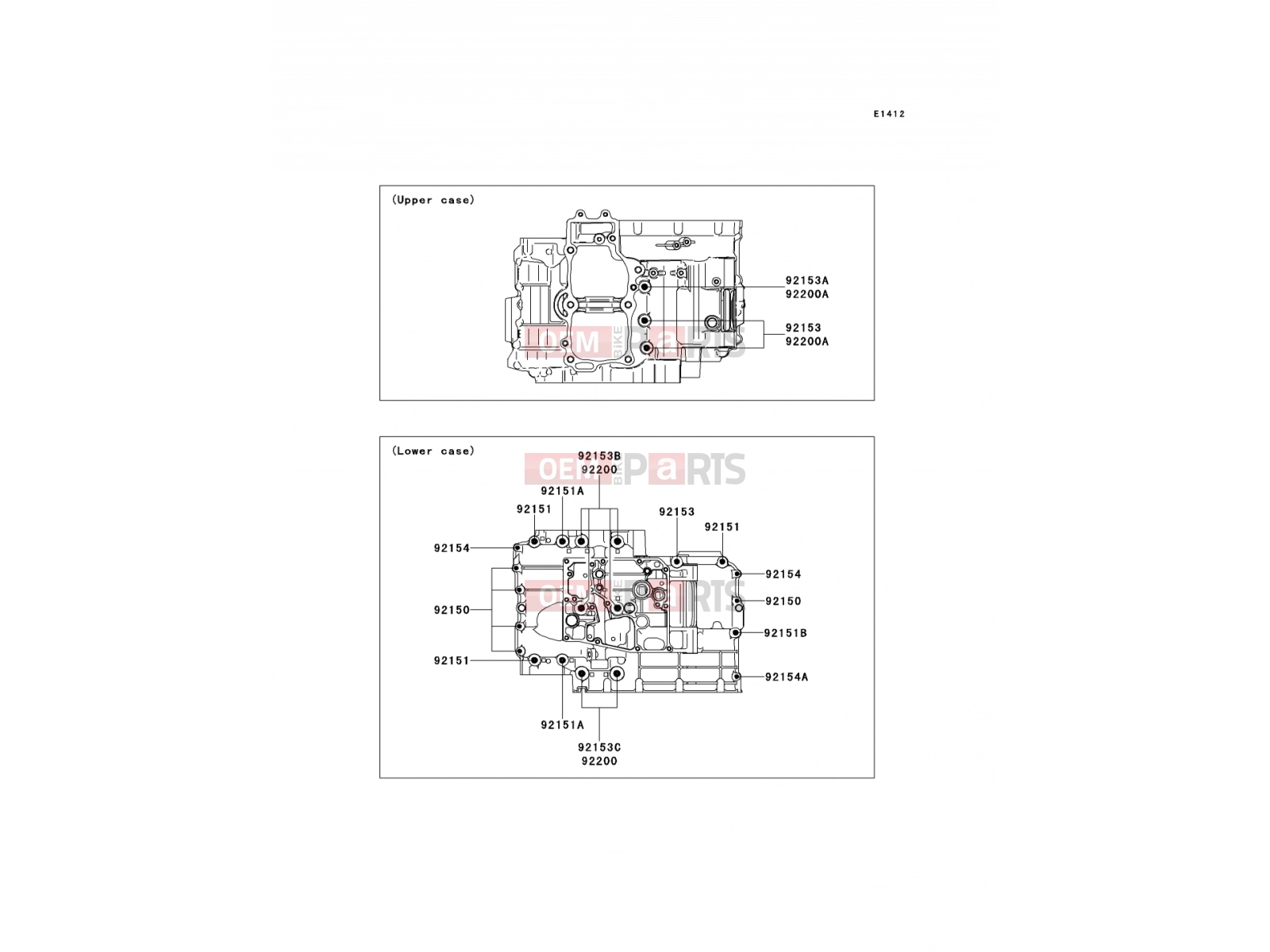 KAWASAKI 2014 Crankcase Bolt Pattern