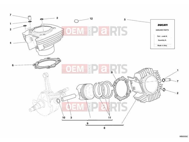 DUCATI 2007 Monster S2R 800 CYLINDER - PISTON » ENGINE CASE