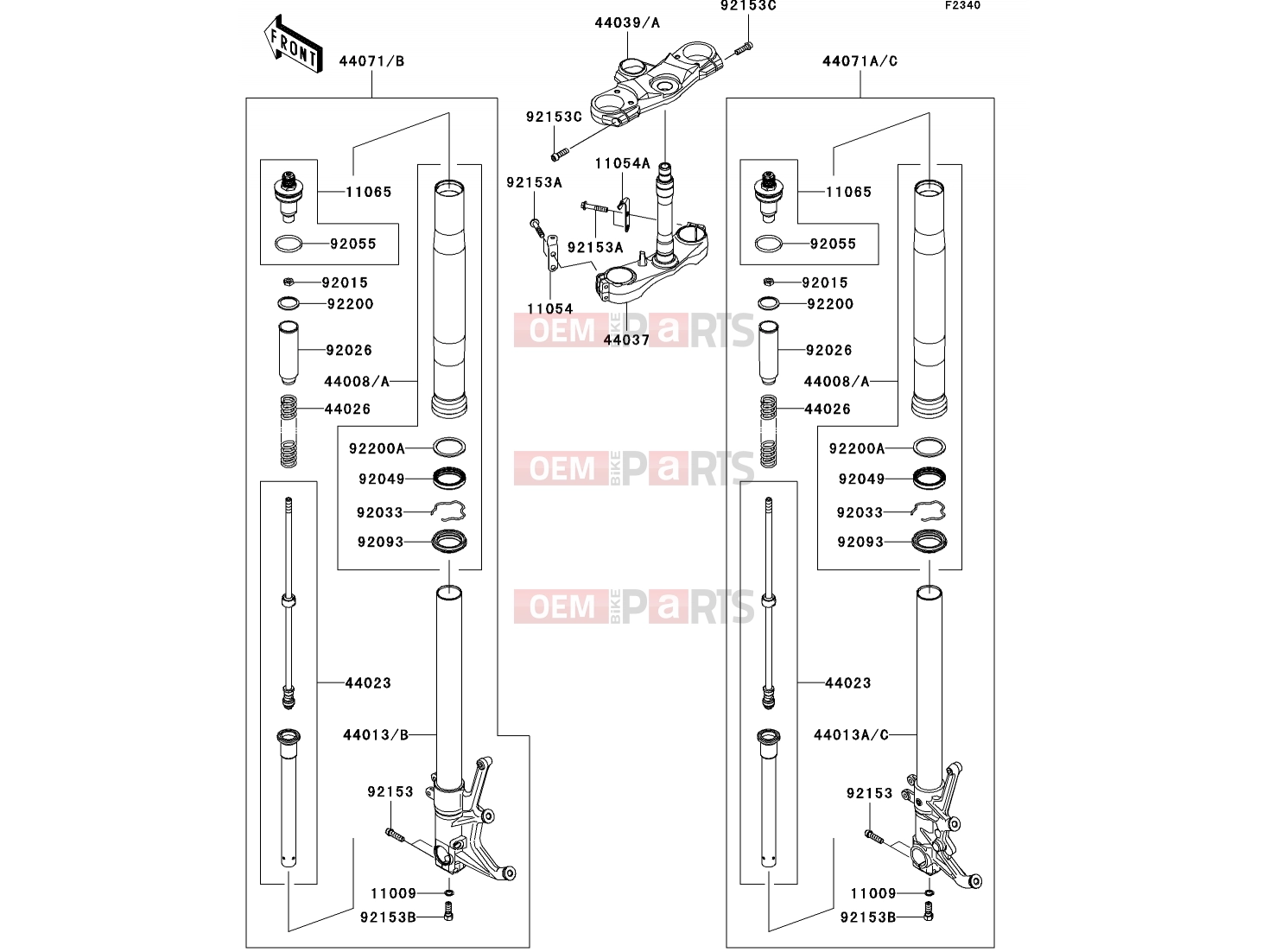 Front Fork - Kawasaki ZZR1400 (ZX1400A7F) 2007