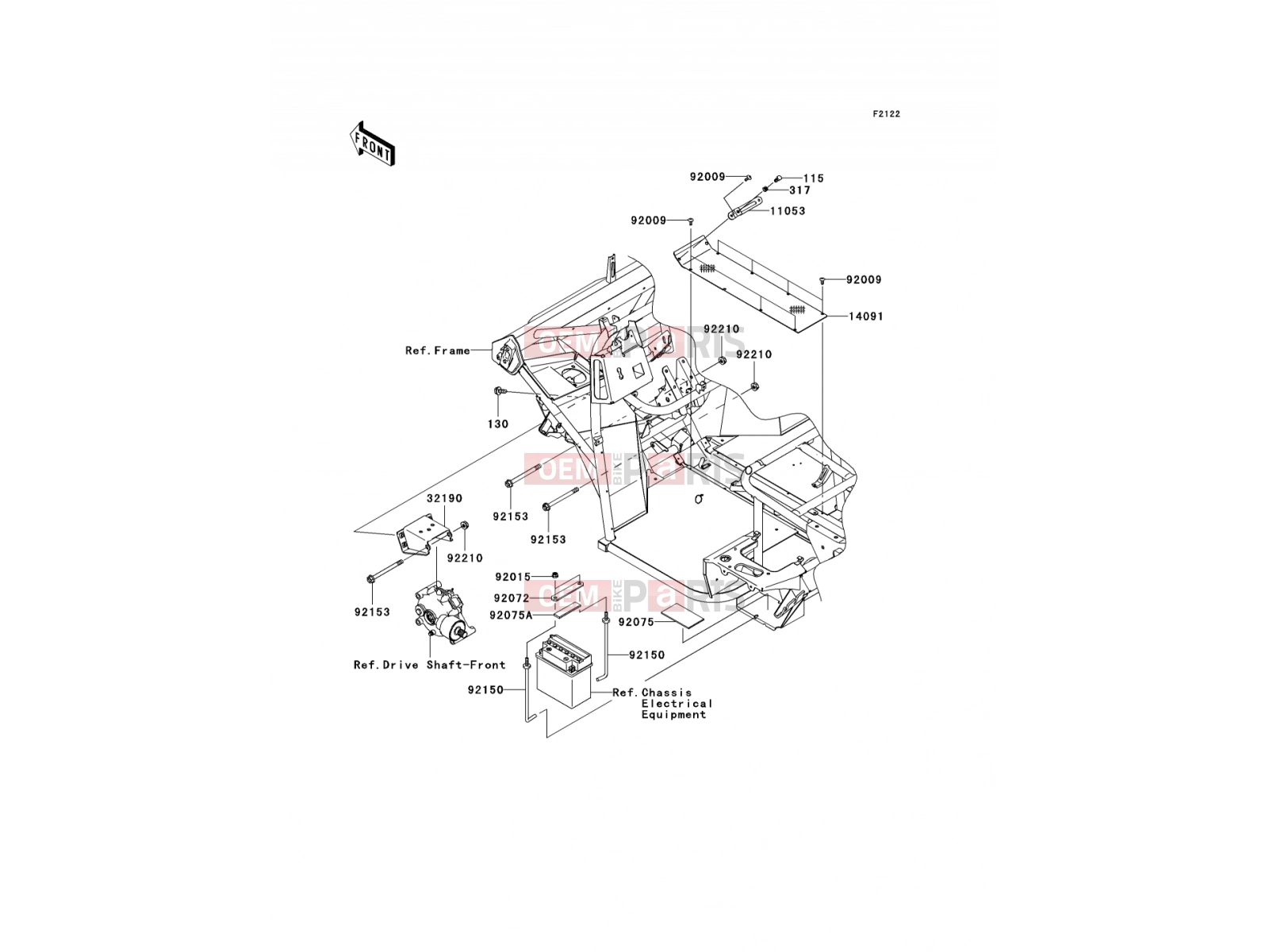 Engine Mount - Kawasaki MULE 610 4x4 (KAF400A7F) 2007