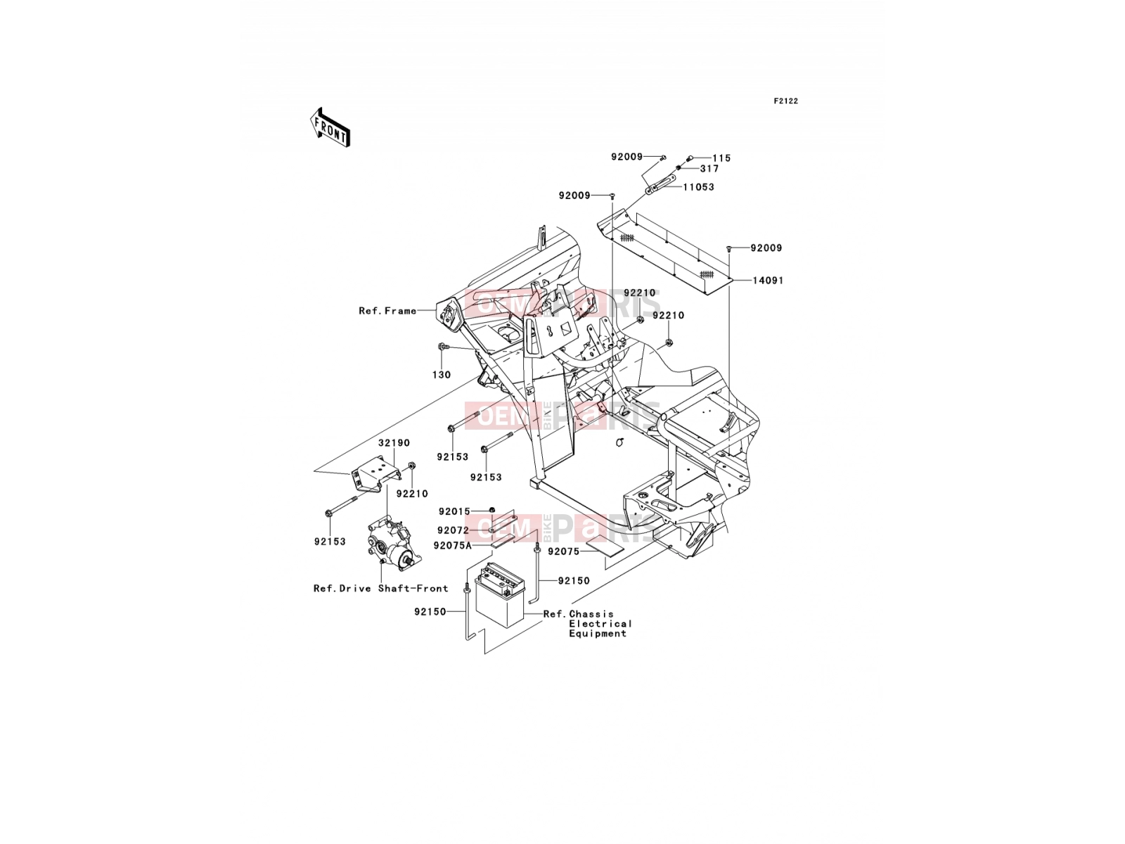 Engine Mount - Kawasaki MULE 610 4x4 (KAF400AEF) 2014