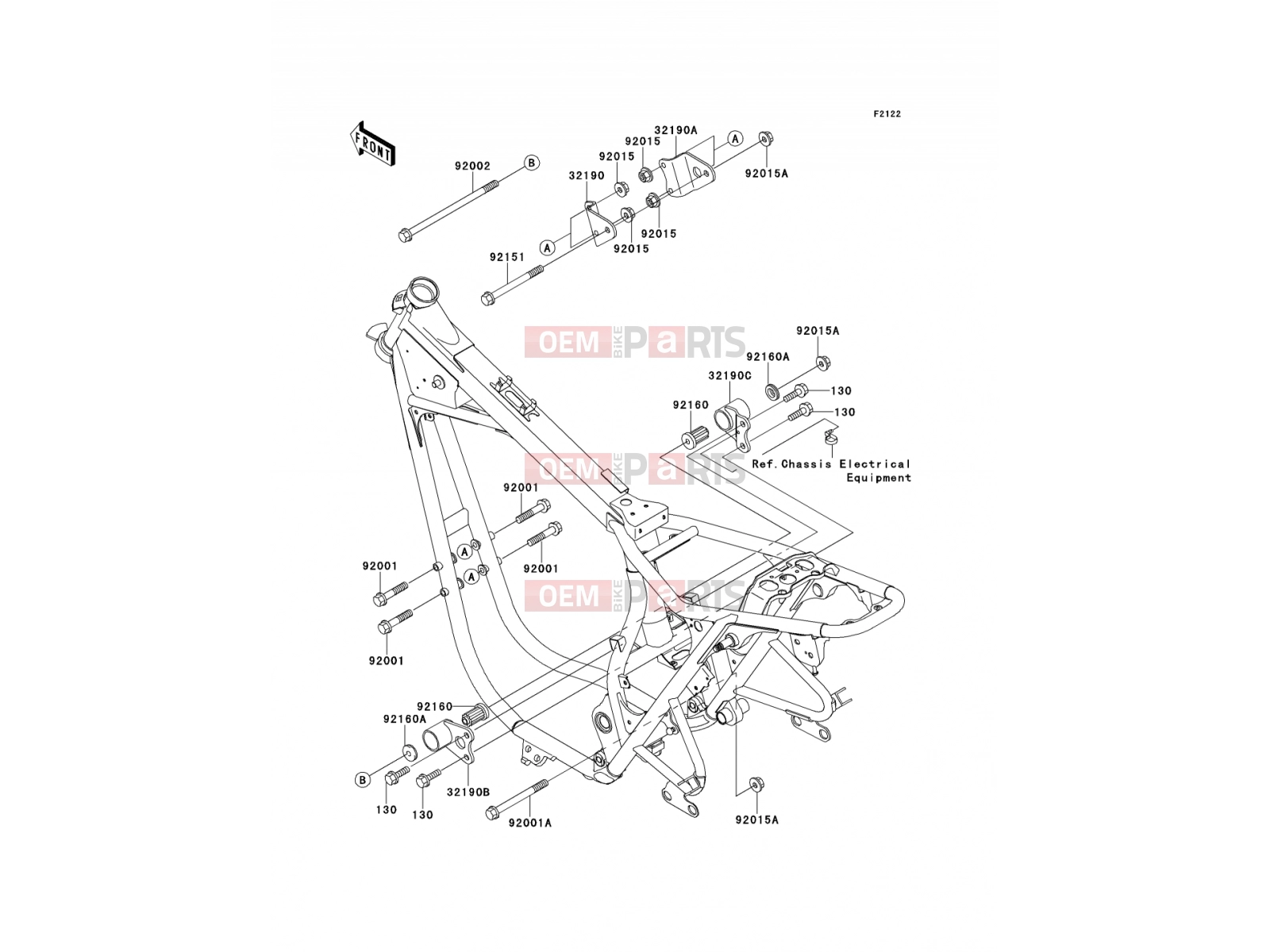 Engine Mount - Kawasaki W650 (EJ650-C4) 2002