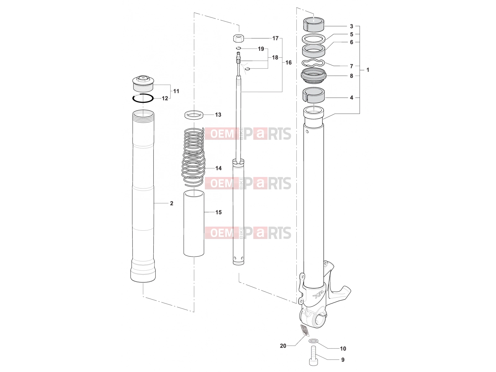 Front Fork Left - MV Agusta Rivale 800