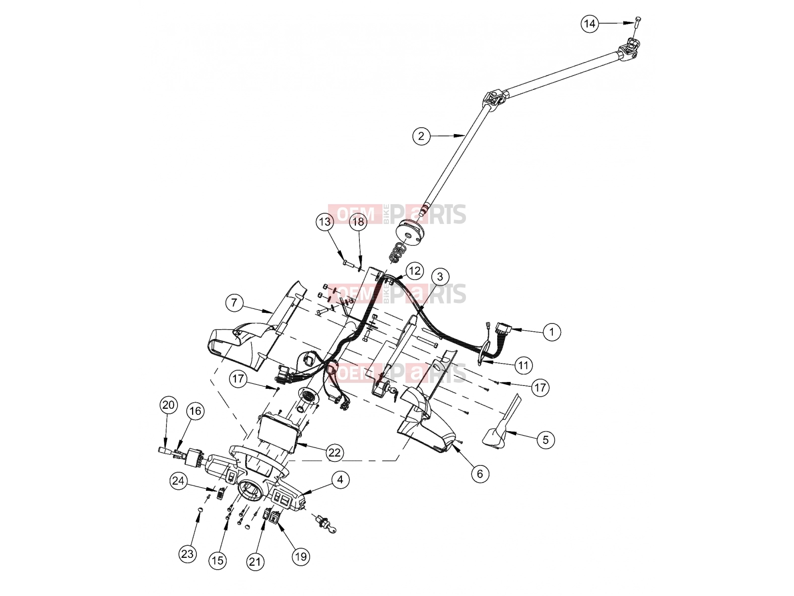 Polaris 2008 LEV GEM - E2/E4/E6/ES/EL/ELXD ELECTRICAL | ELECTRICAL, COLUMN STEERING WITH LOCK - e2/e4/e6/eS/eL/eLXD (49GEMELECTRICAL11COLUMNLK)