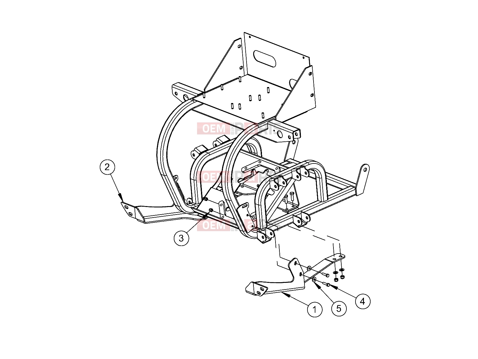 FRAME | FRAME, OPTIONS, BUMPER, MOUNT, FRONT, RUGGED - e2/e4/e6/eS/eL/eLXD (49GEMOPTIONS11BUMPERMT) - Polaris GEM - E2/E4/E6/ES/EL/ELXD 2008