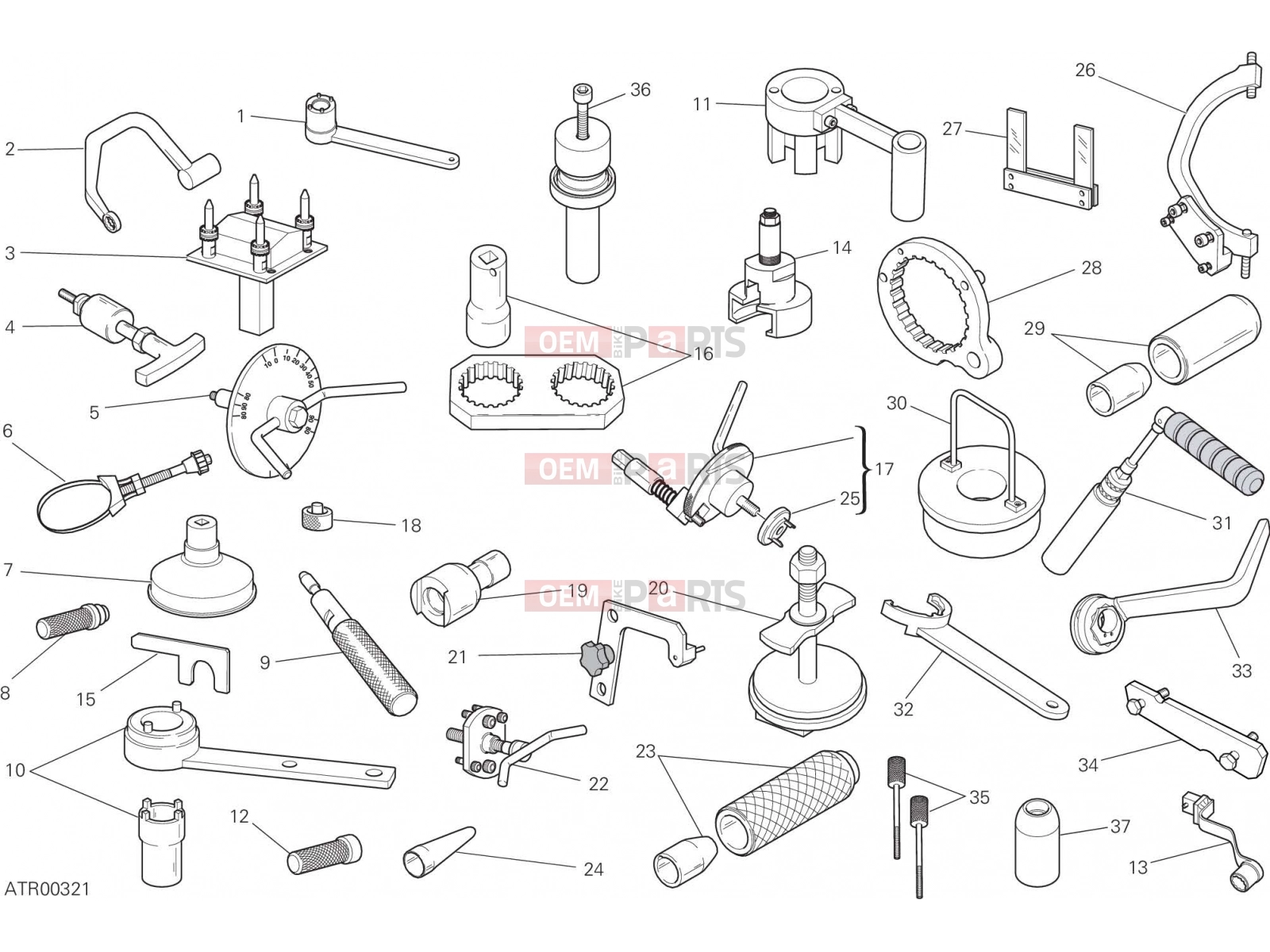 DUCATI 2015 Monster 821 WORKSHOP SERVICE TOOLS, ENGINE [MOD:M 821]