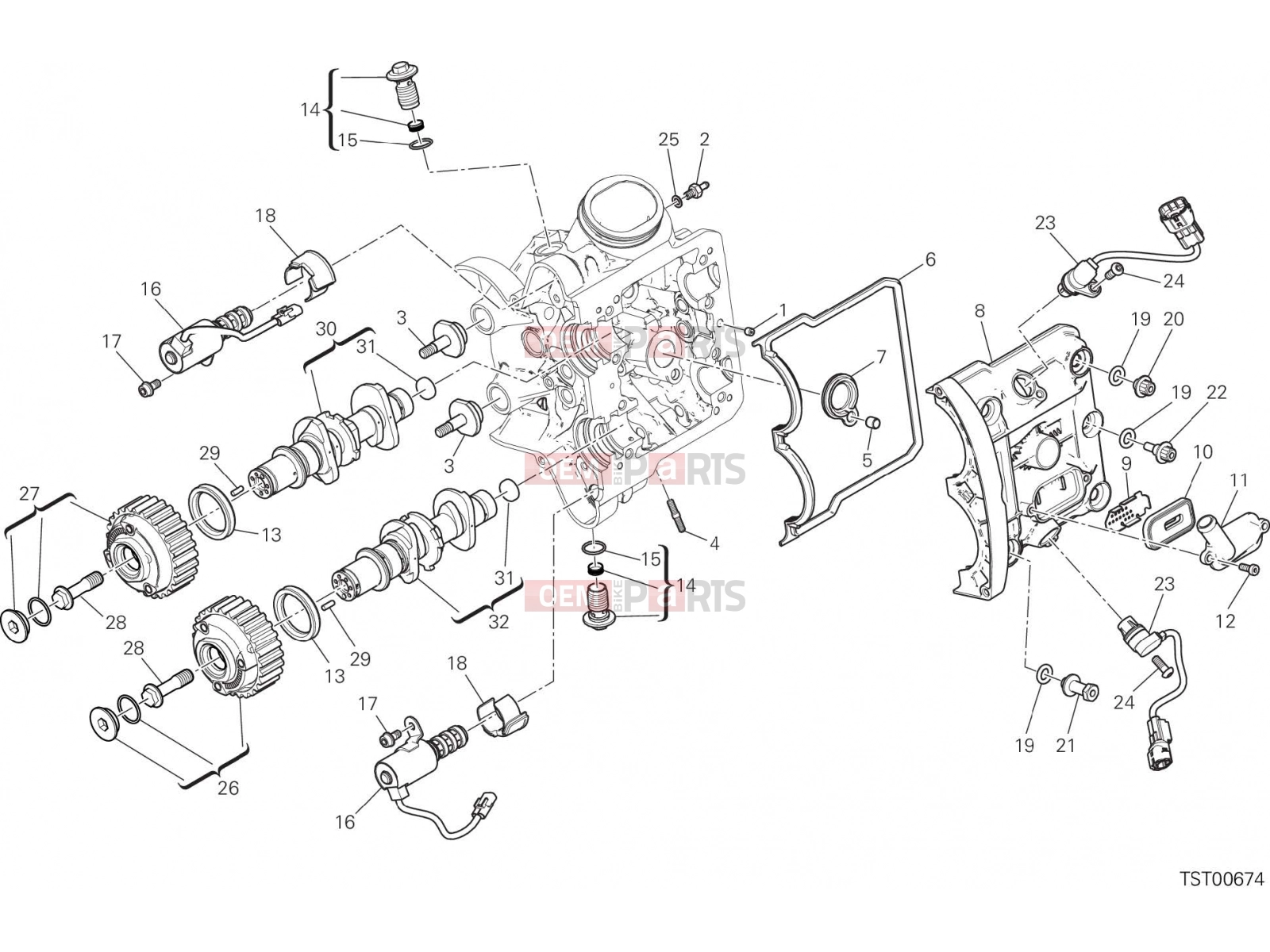 DUCATI 2020 Multistrada 1260 HORIZONTAL HEAD – TIMING SYSTEM [MOD:MS1260]