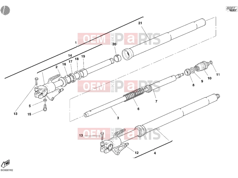 DUCATI 2004 Multistrada 1000 FRONT FORK » FRONT SUSPENSION
