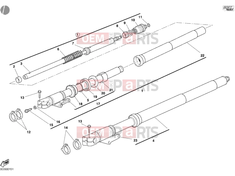 DUCATI 2004 Monster S4R FRONT FORK » FRONT SUSPENSION
