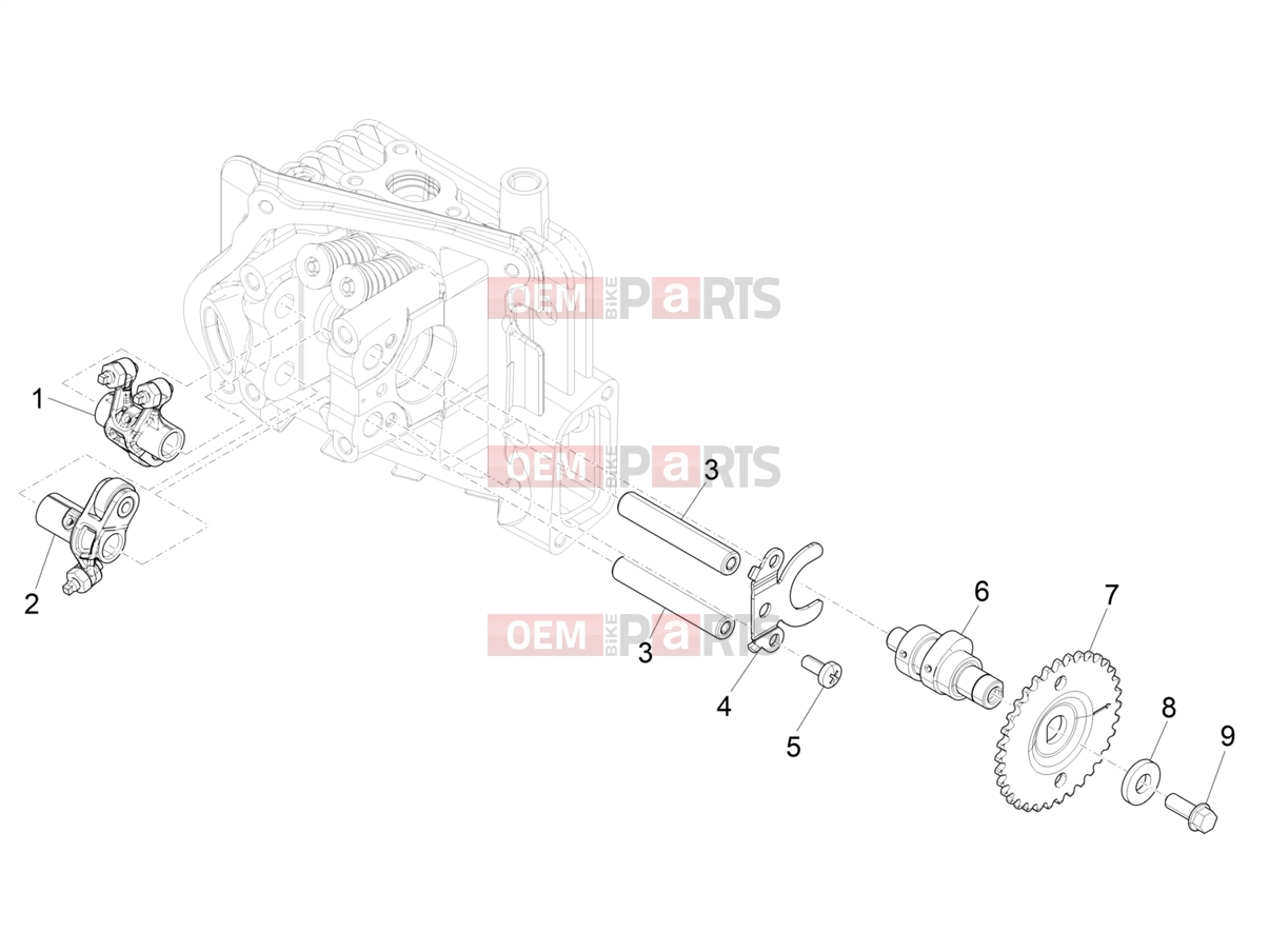 Engine » Rocking levers support unit - Piaggio Zip 50 4T 2021