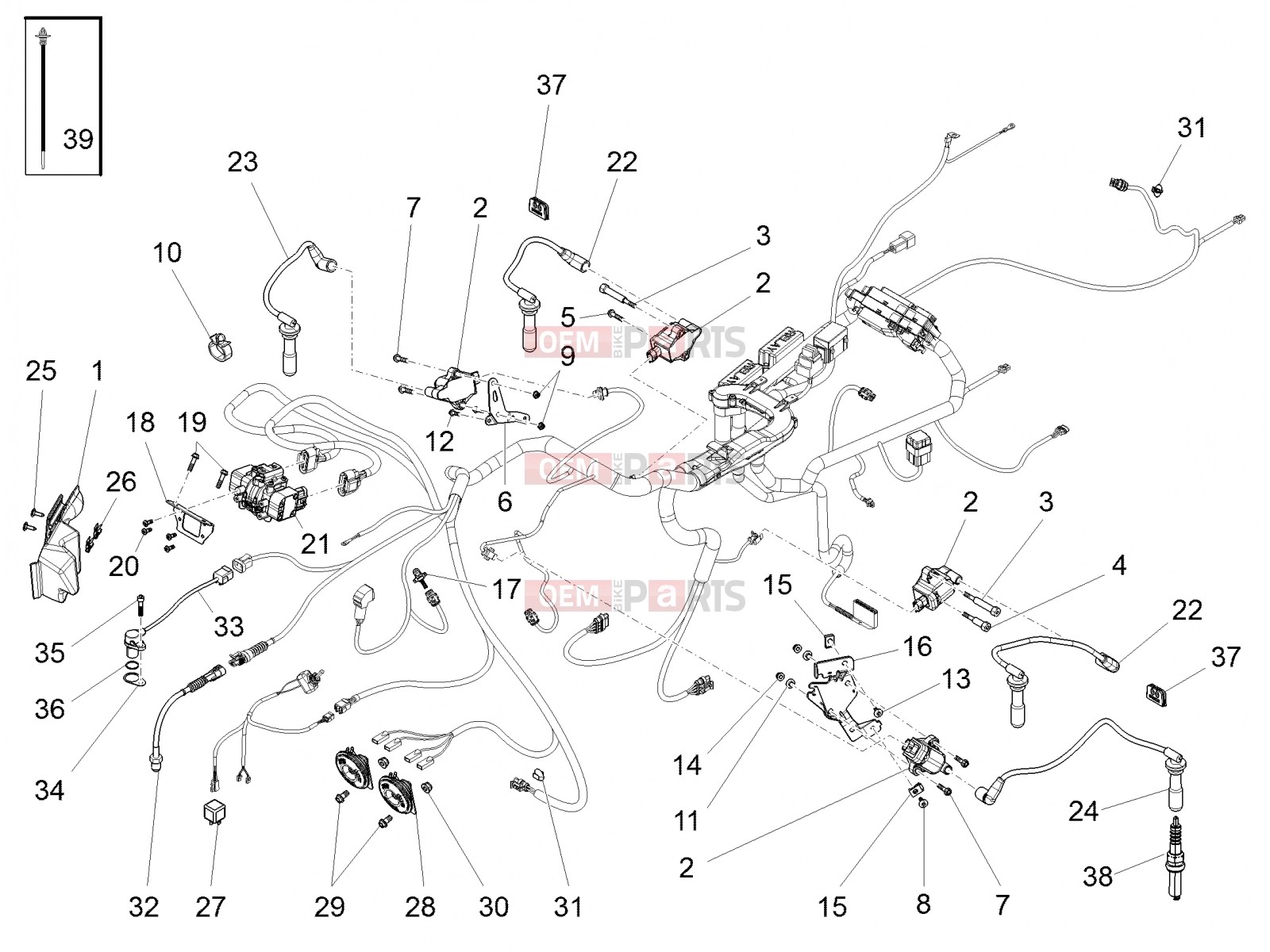 Electrical systems » Front electrical system - Motoguzzi Eldorado 1400 ABS 2020