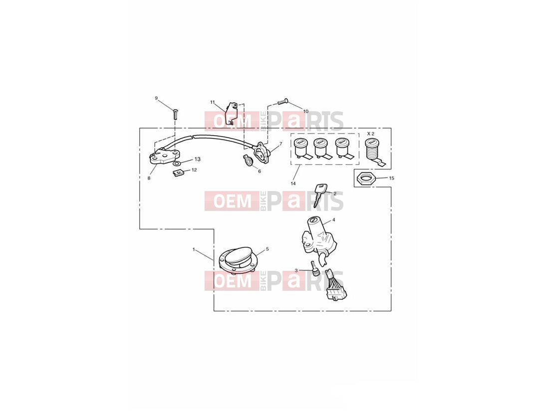 Triumph 2000 TROPHY 29156 > Ignition Switch & Lock Set