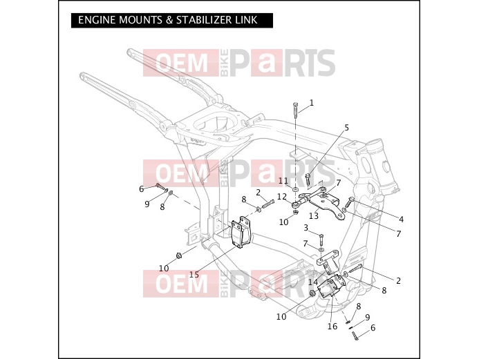 Harley-Davidson 2007 DYNA DYNA SUPER GLIDE CUSTOM  - FXDC ENGINE MOUNTS & STABILIZER LINK
