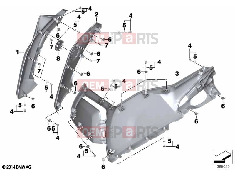 BMW Motorrad BMW 2020 C models C evolution (0C03) Fairing side section, front