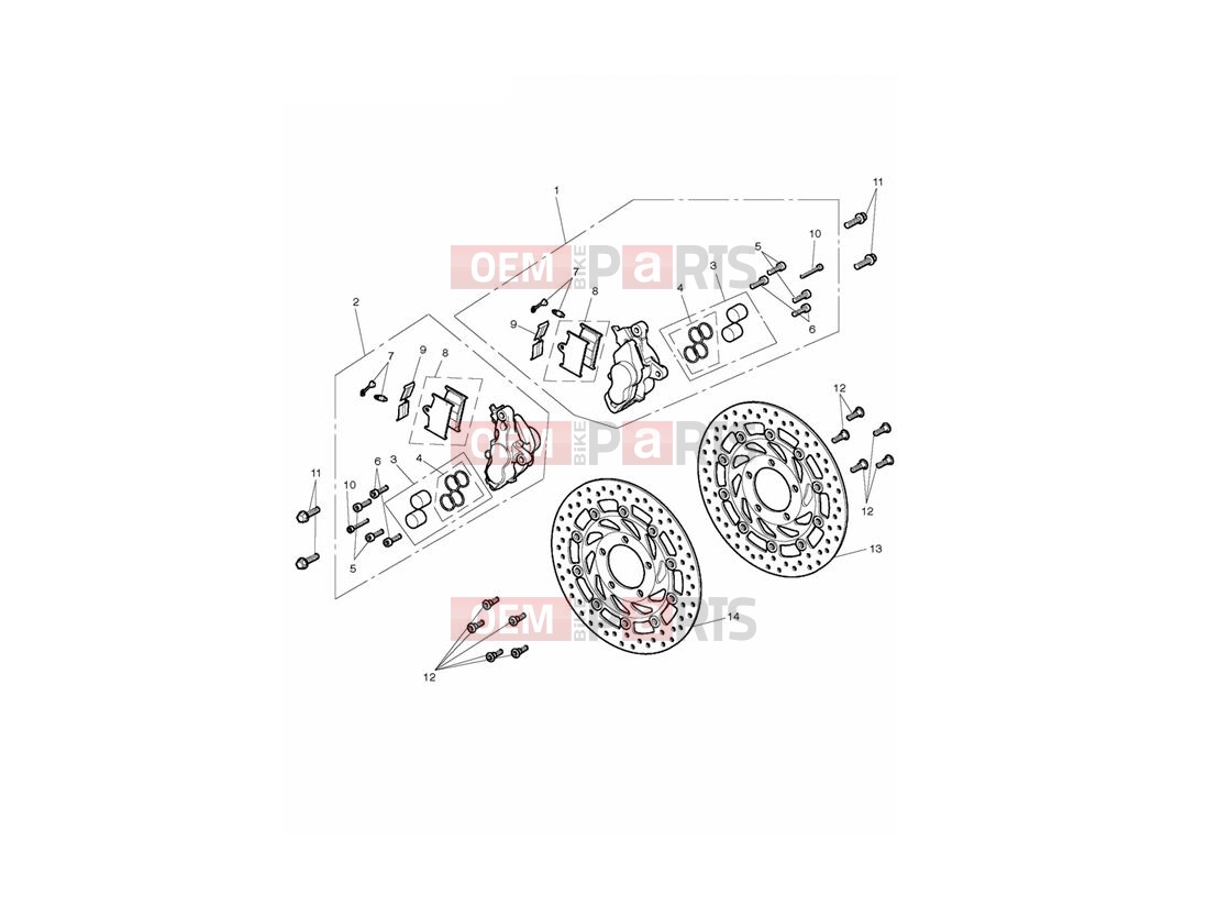 Triumph 2013 THUNDERBIRD Front Brake Caliper & Discs