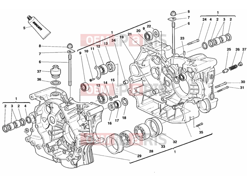 DUCATI 1998 900 SS Final Ed. CRANKCASE » ENGINE CASE