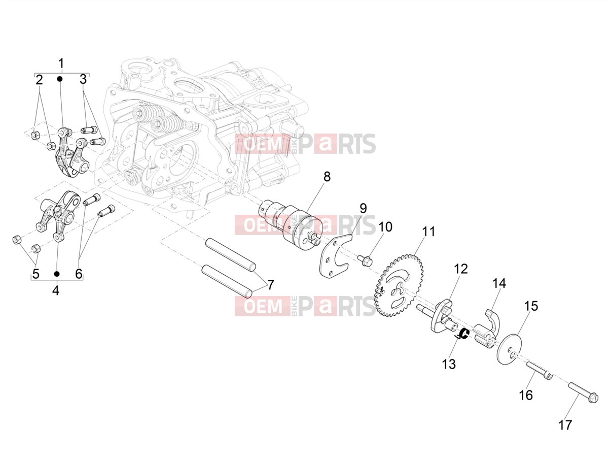 Engine » Rocking levers support unit - Piaggio Beverly 300 Deep Black E5 MY23 (EU) 2024