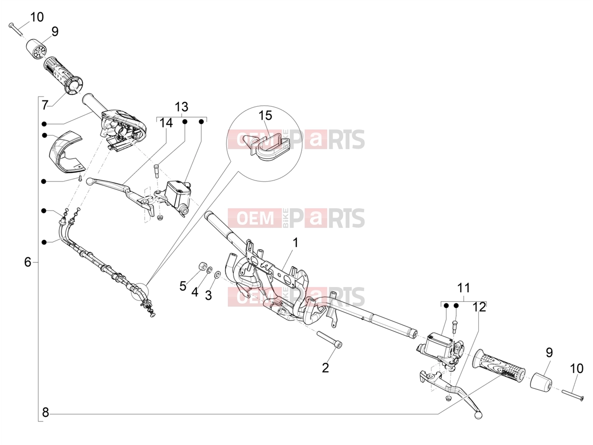 Handlebars/Steering » Handlebars - Master cil. - Piaggio BV 400 Deep Black E5 (CA, USA) 2024