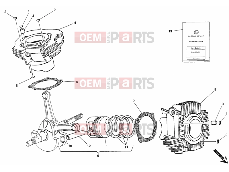 DUCATI 1994 Monster 600 CYLINDER - PISTON » ENGINE CASE