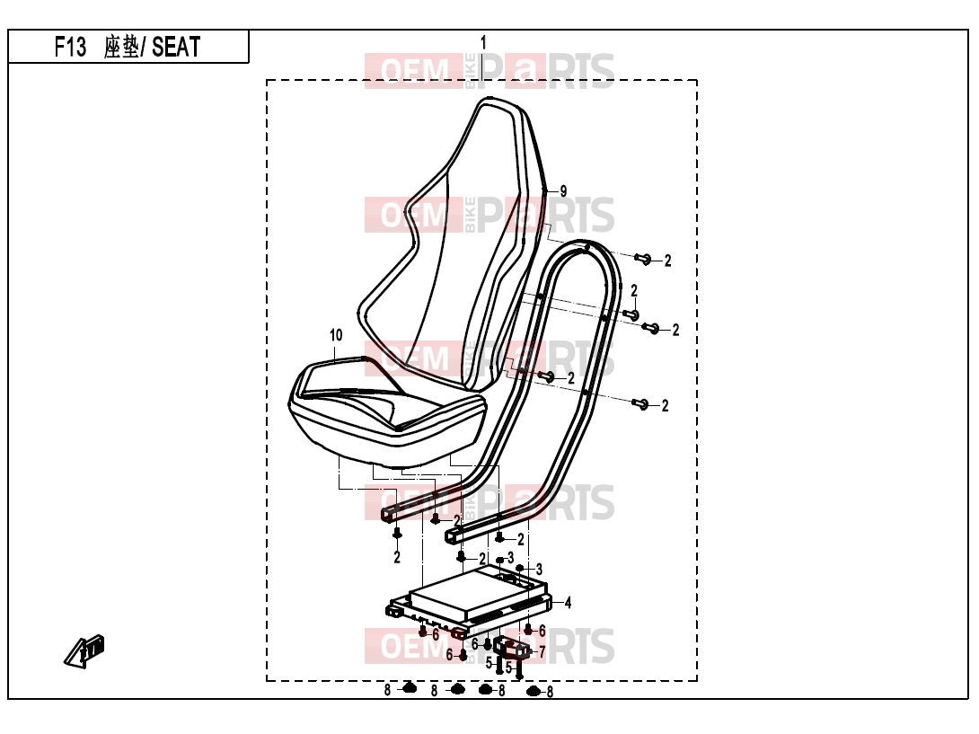 CFMOTO 2015 SSV ZFORCE 800 (CF800) SEAT - F13