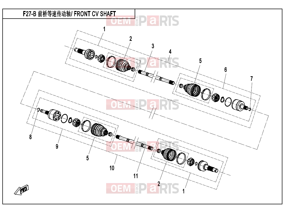 CFMOTO 2015 SSV ZFORCE 800 (CF800) FRONT CV SHAFT - F27-B