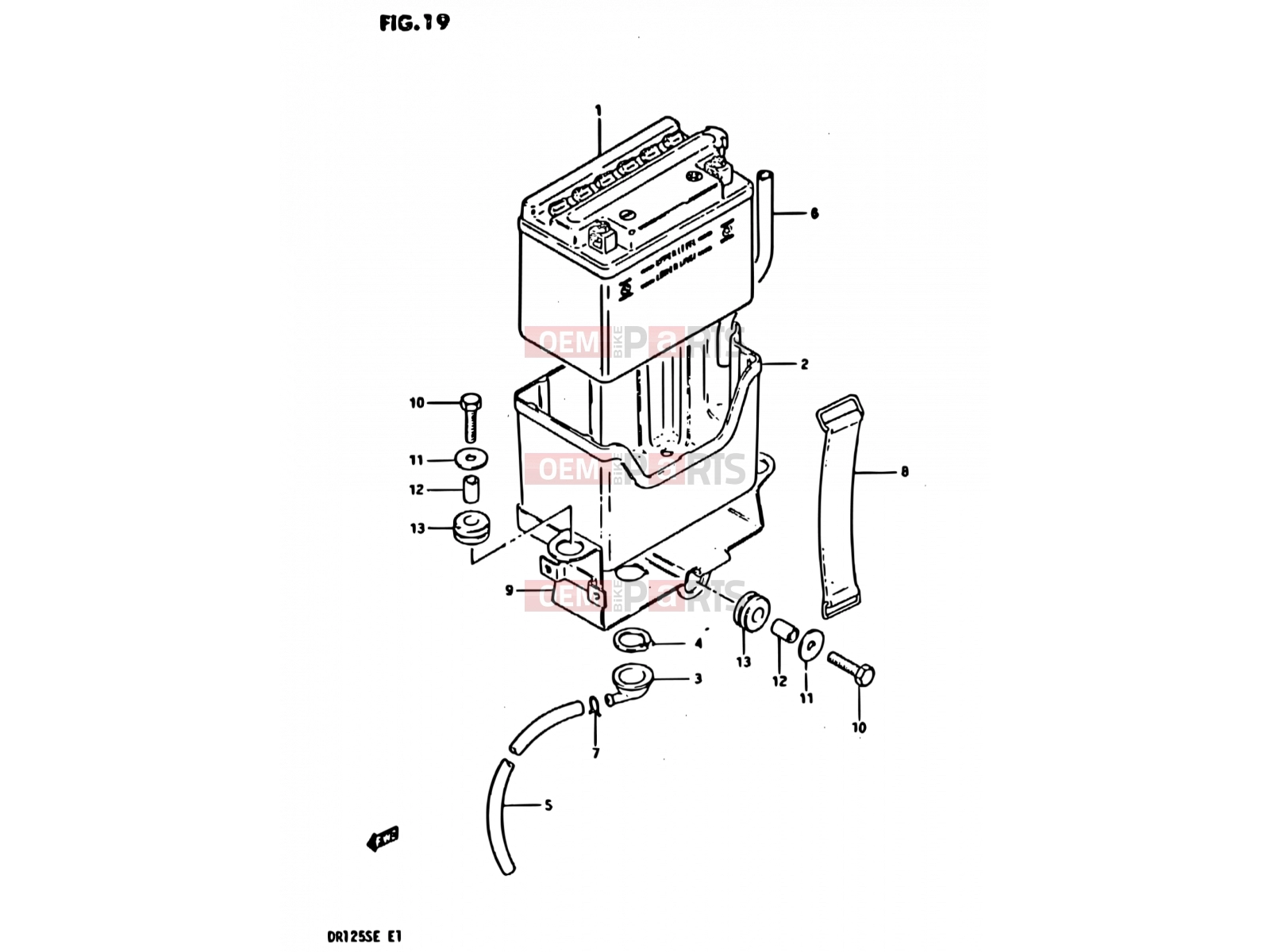 SUZUKI DR125S E (1984) 19 - BATTERY (E02, E04, E15, E18, E21)