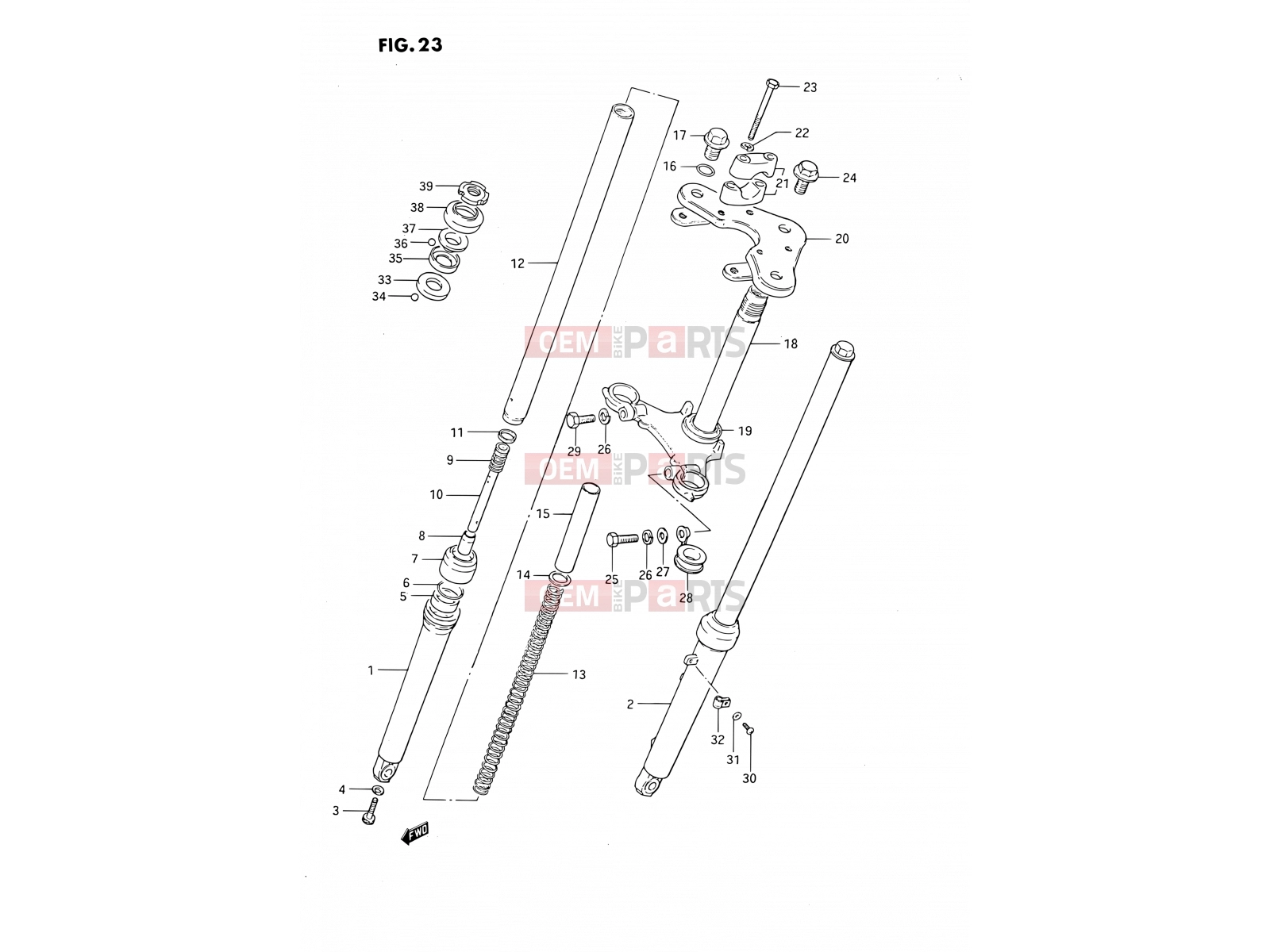 SUZUKI DS80 R (1994) (E03) 23 - FRONT FORK
