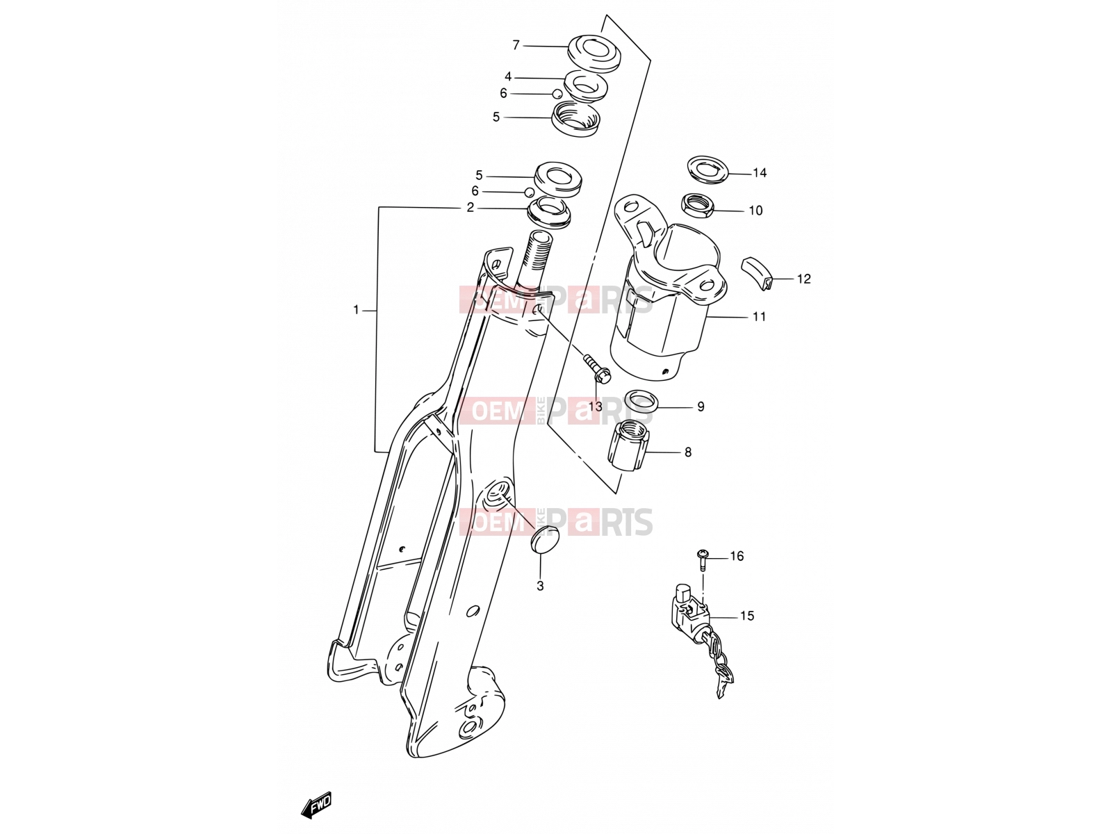 46 - FRONT FORK - Suzuki FB100 / FB100D S (1995)