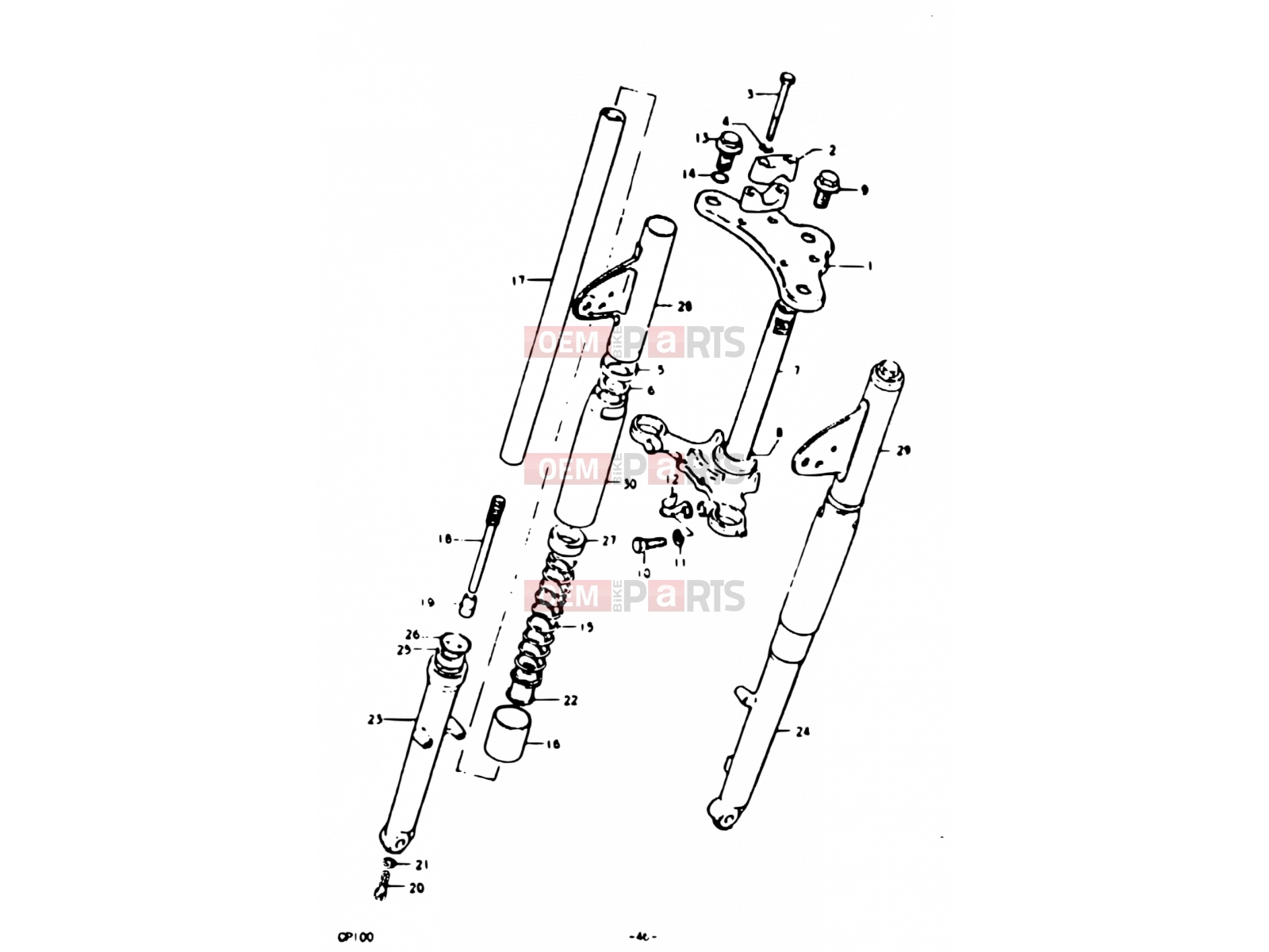 SUZUKI GP100U C (1978) 46 - FRONT FORK (E06)