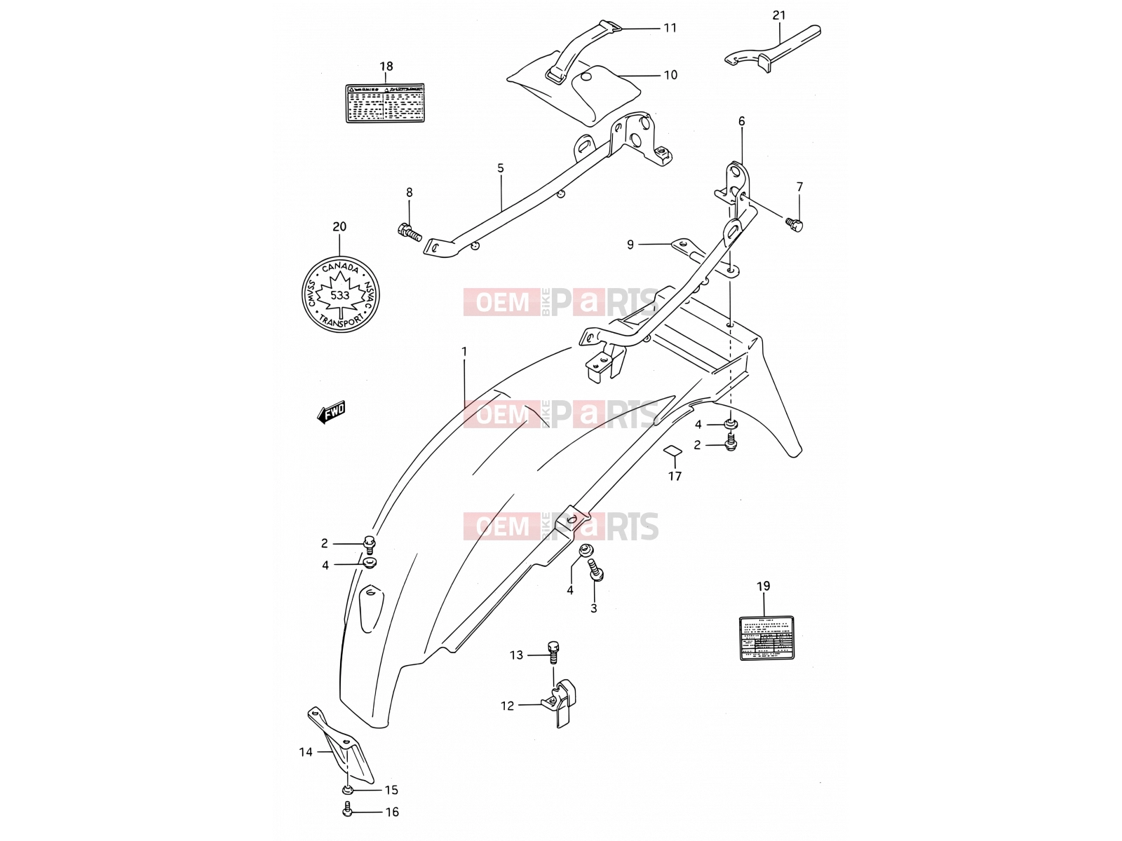 SUZUKI GS500E M (1991) (E28) 39 - REAR FENDER
