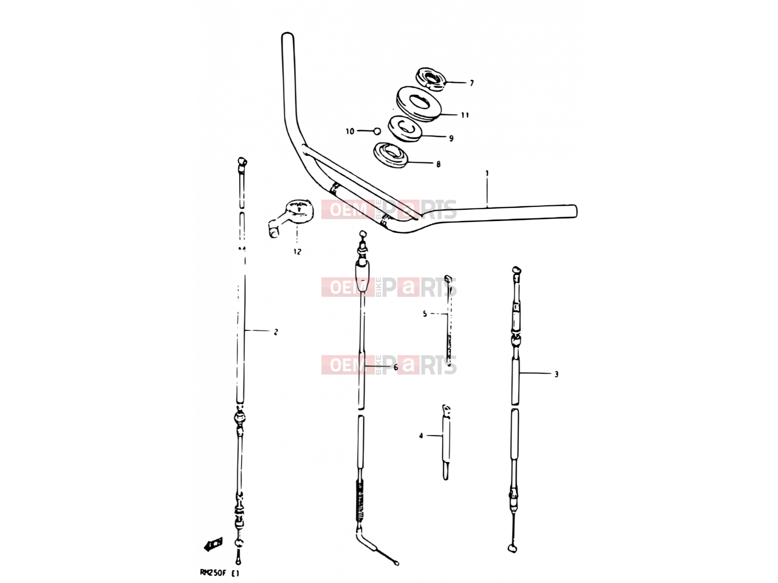28 - HANDLEBAR (MODEL E) - Suzuki RM250 E (1984)