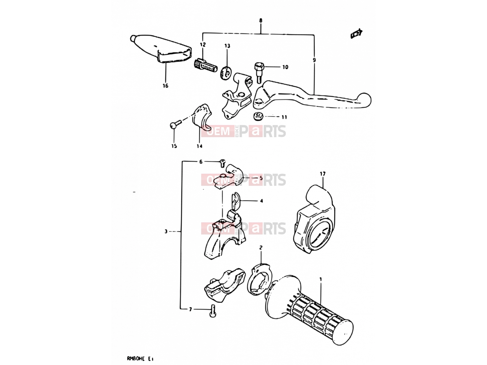 31 - RIGHT HANDLE SWITCH - Suzuki RM80H E (1984)