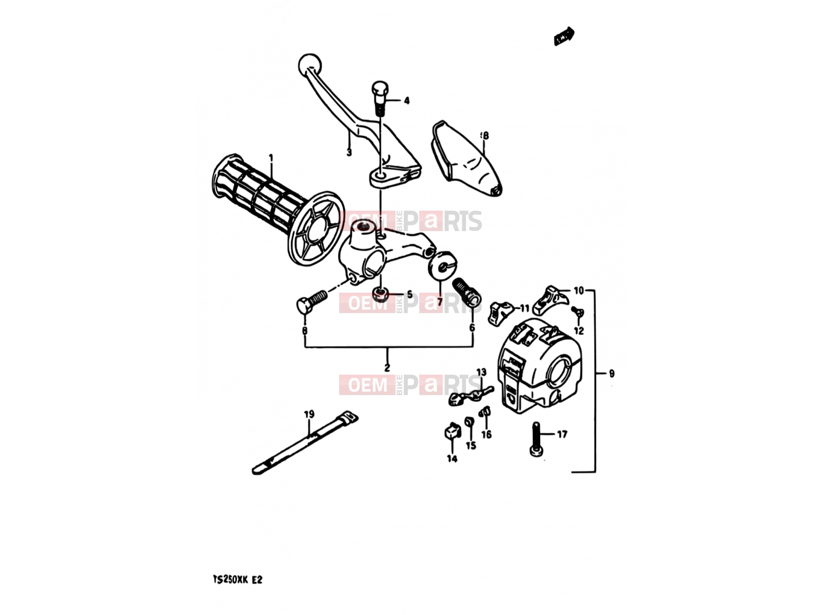 SUZUKI TS250X H (1987) 50 - LEFT HANDLE SWITCH (MODEL E,MODEL G E17,E18,E22)