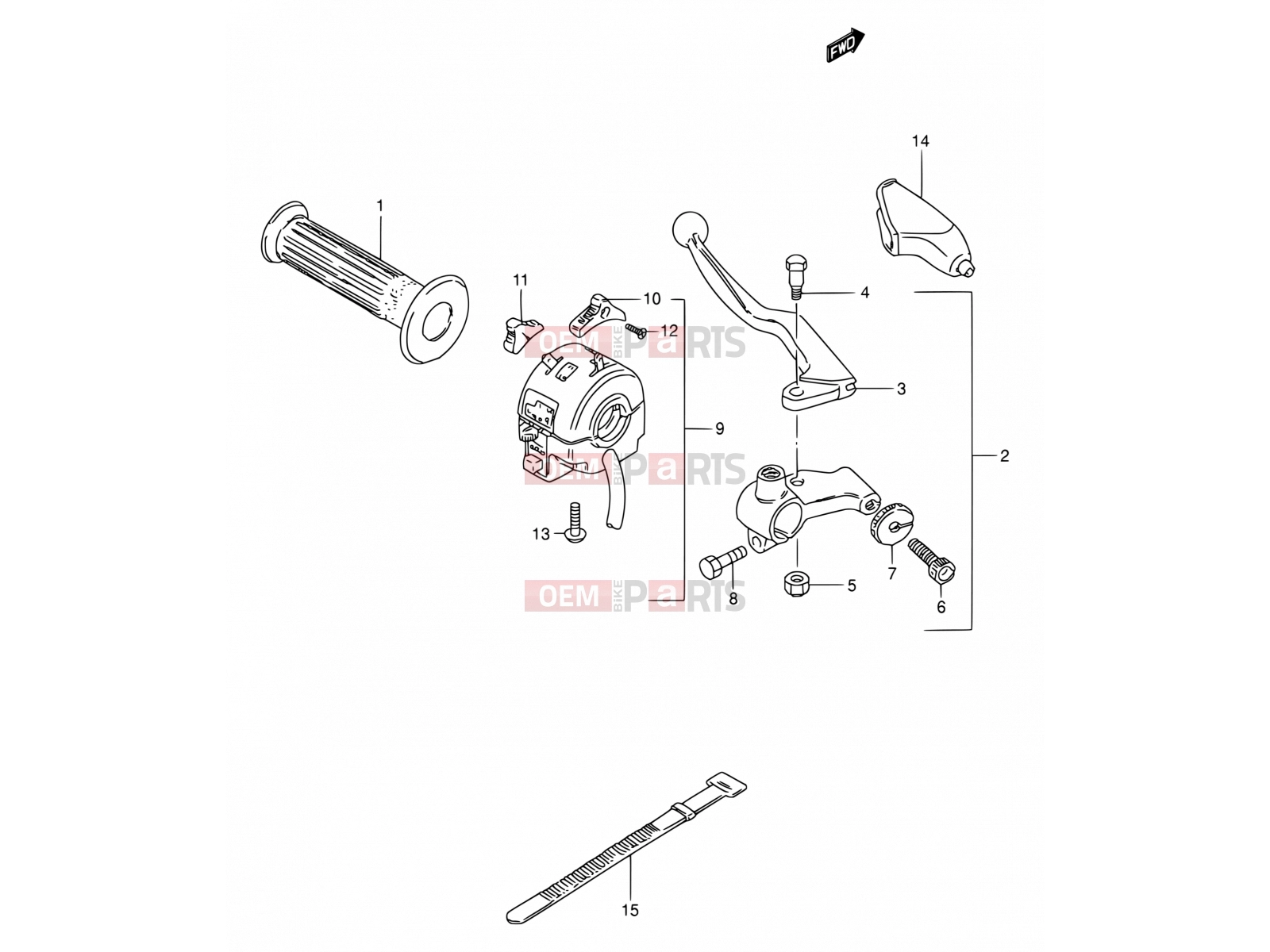 SUZUKI TS50W E (1984) 38 - LEFT HANDLE SWITCH